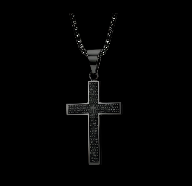 Cross + Necklace Our Father Prayer