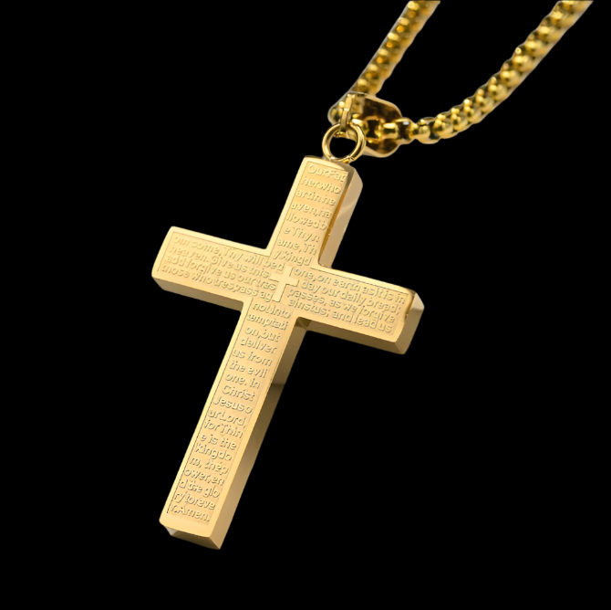 Cross + Necklace Our Father Prayer