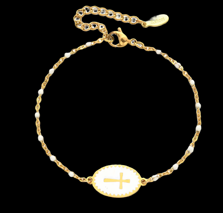 Bracelet with Cross White