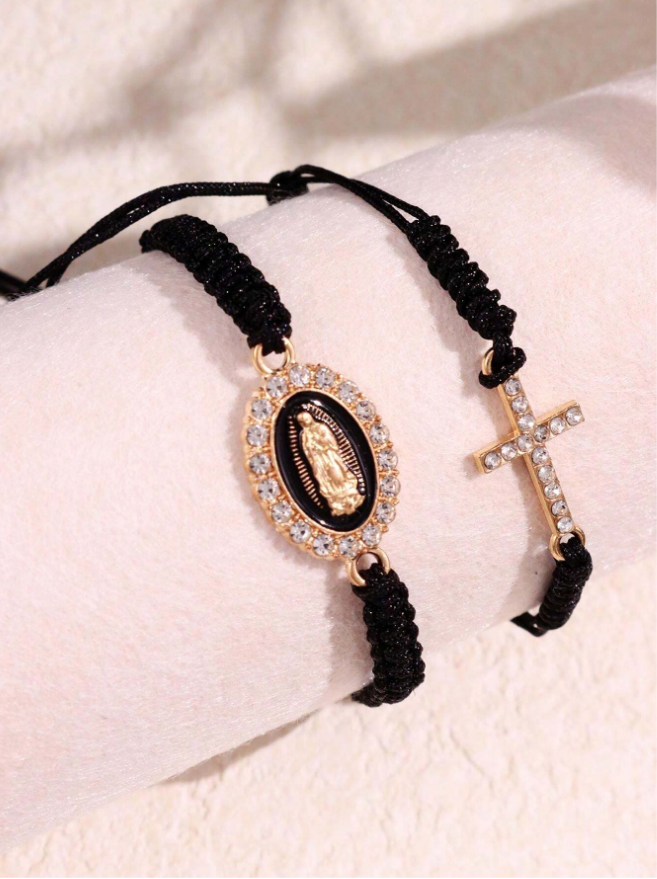 Holy Mary Black Bracelet