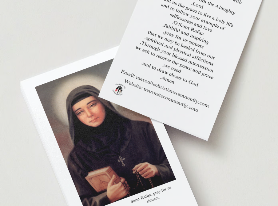 Saint Rafqa Prayer Card English
