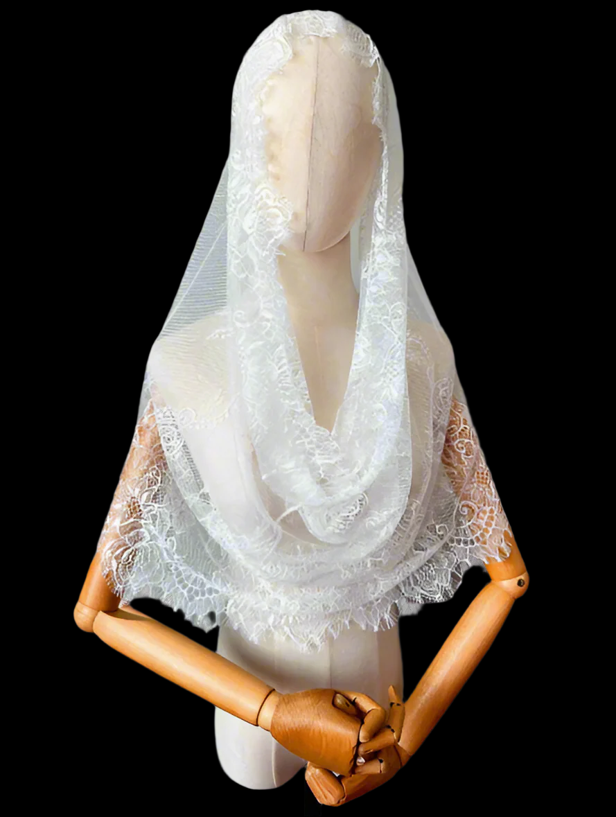 Catholic Detailed Veil White