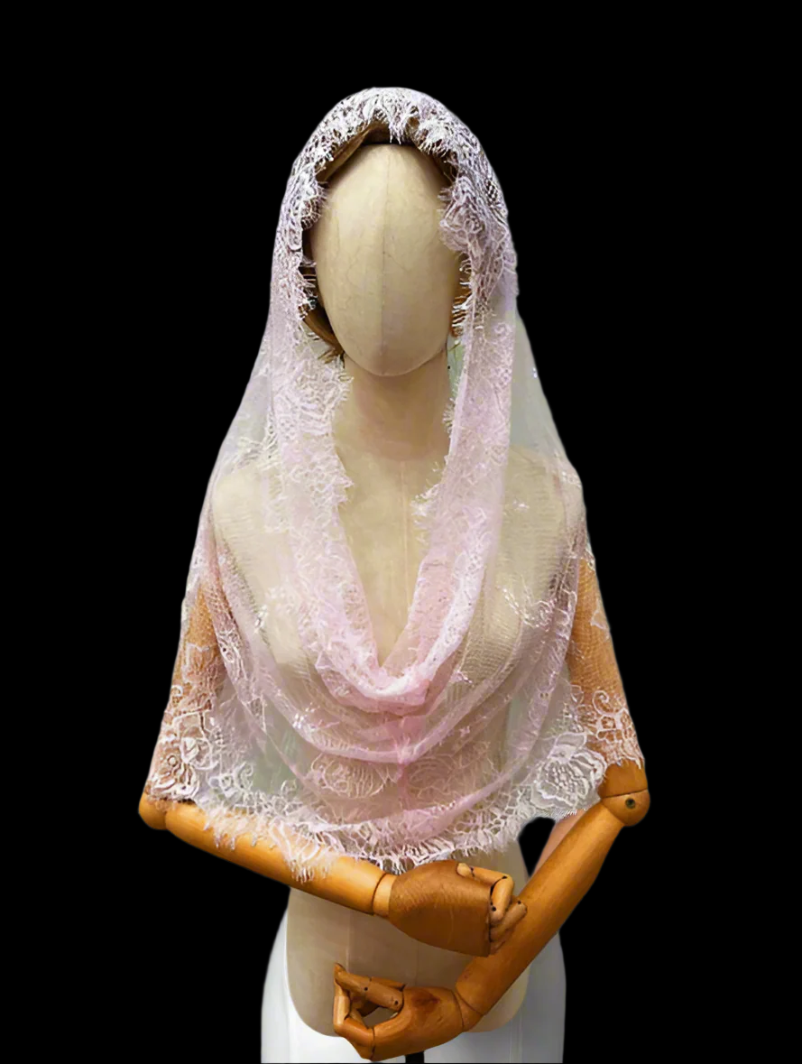 Catholic Detailed Veil Pink