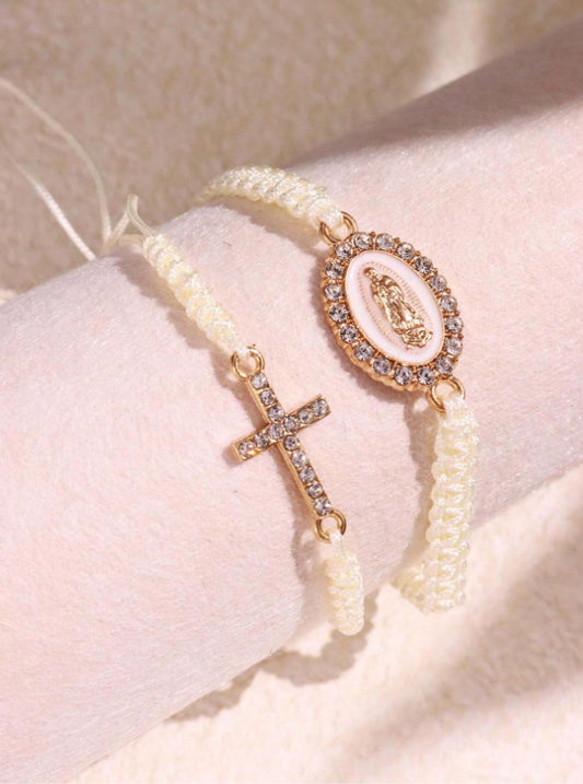 Holy Mary White Bracelet