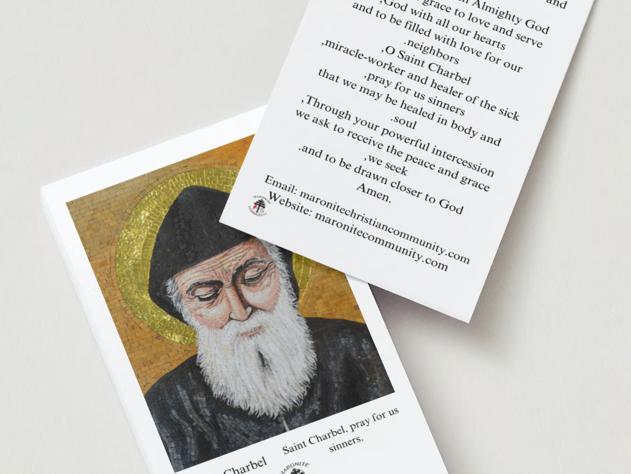 Mar Charbel Prayer Card English